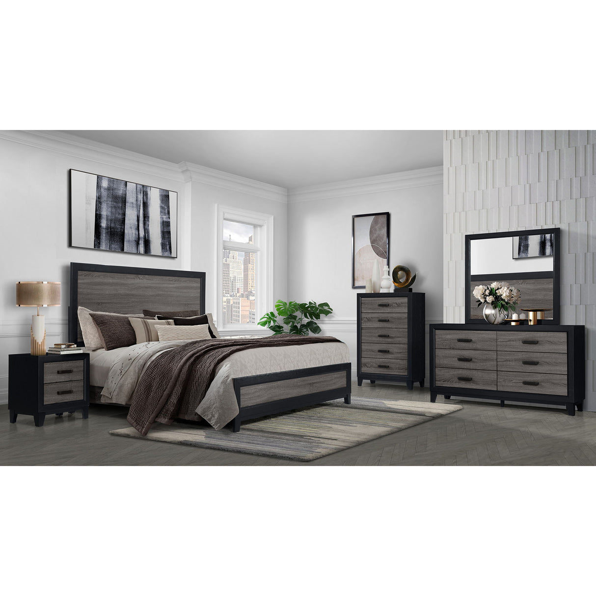 Soluto - Nightstand - Gray / Black