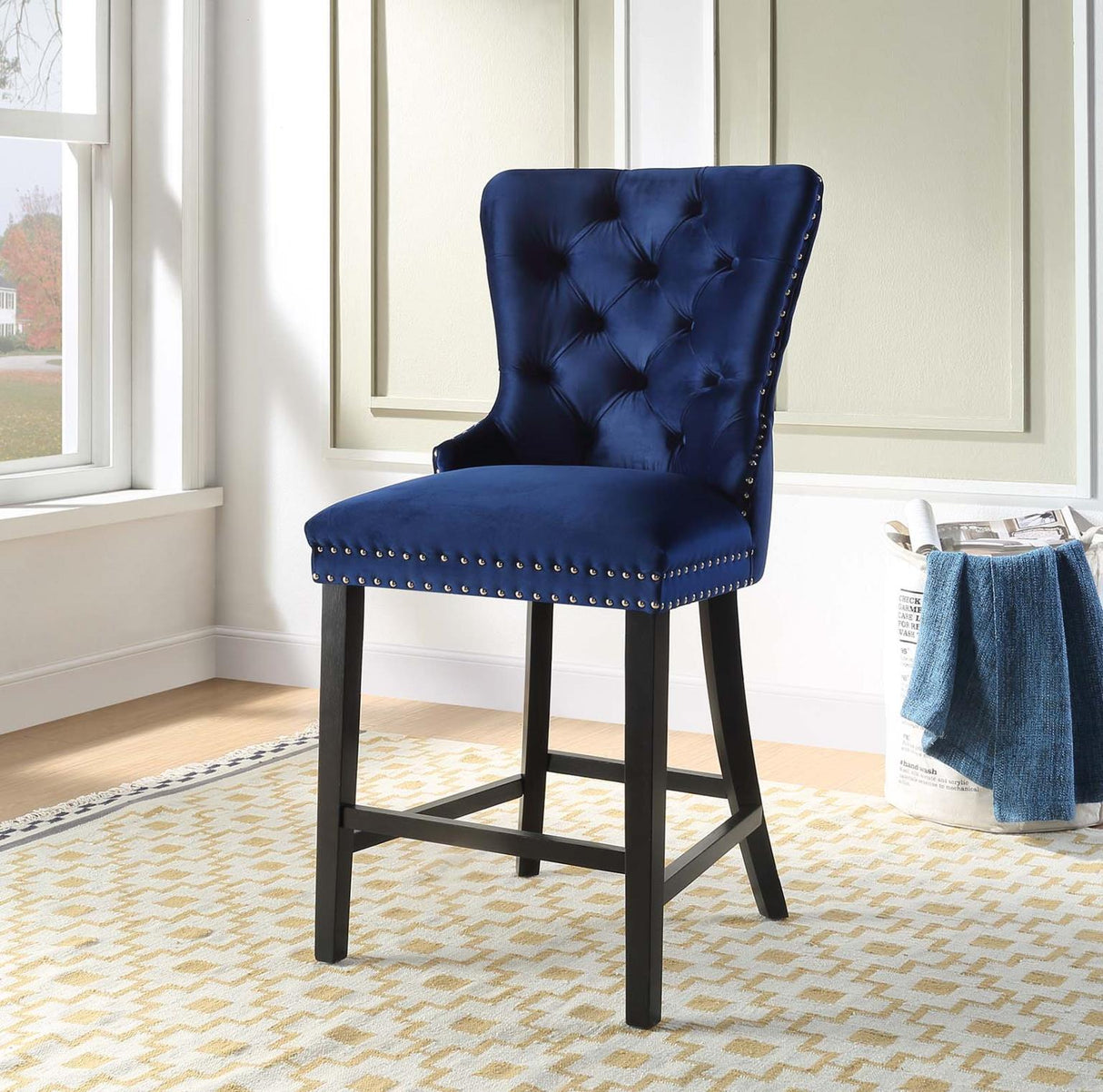 D2081 - Velvet Counter Chair (Set of 2)