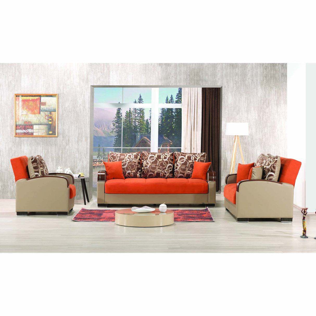 Ottomanson Mobimax - Upholstered Convertible Loveseat With Storage
