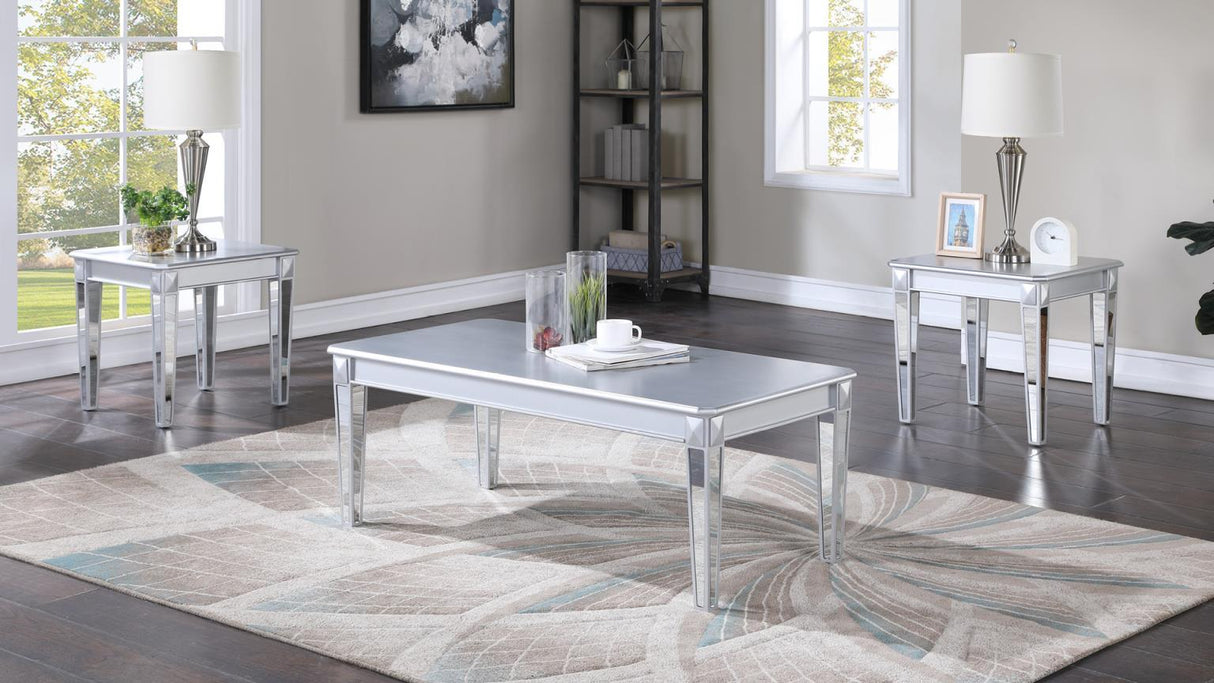 T160 - 3 Piece Table Set - Silver Shimmer