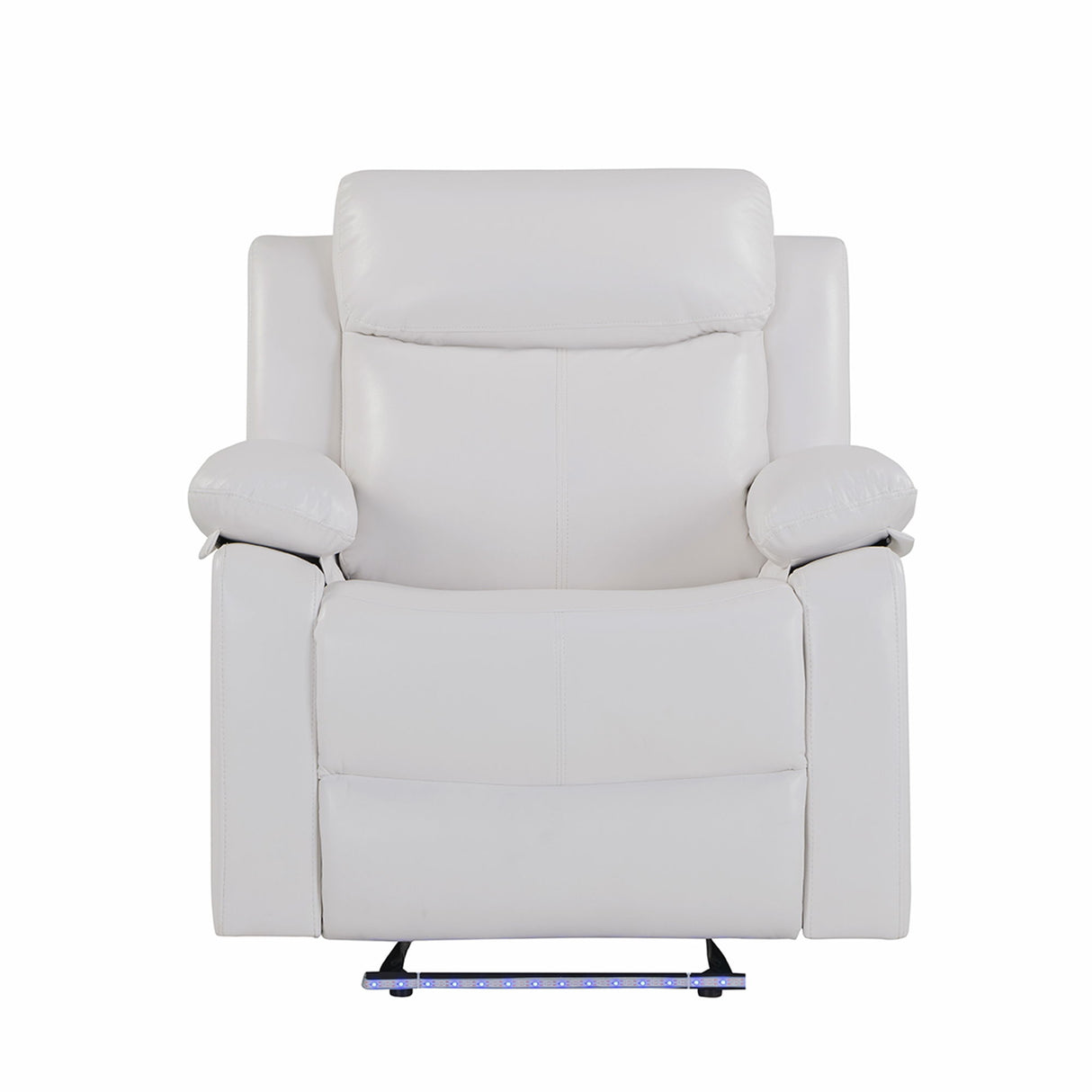 Blanche - Glider Recliner With LED Light In, Medium Firm Seating, Pillow Top Arms - White