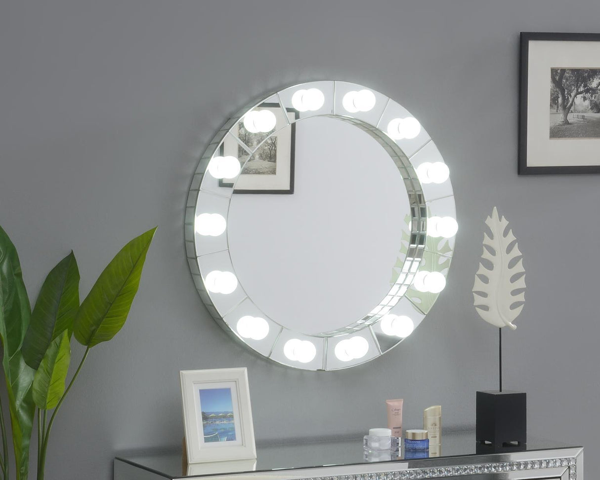 G-403-WM - Glamour LED Wall Decor Mirror - Pearl Silver