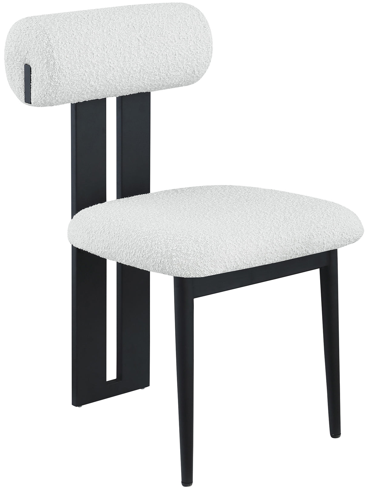 Dario - Boucle Dining Chair With Black Frame (Set of 2)