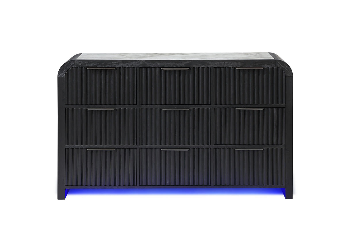 Beckett - Dresser With LED - Black / White