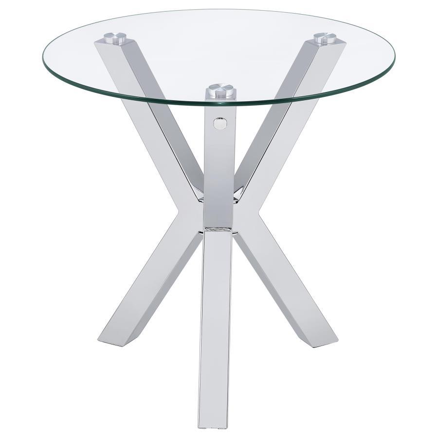 Kenzie - Round Tempered Glass Top Table
