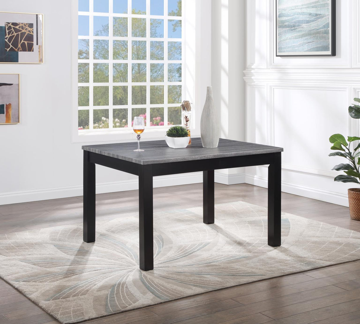 D200 - 5 Piece Dining Room Set (Dining Table With 4 Chairs) - Gray