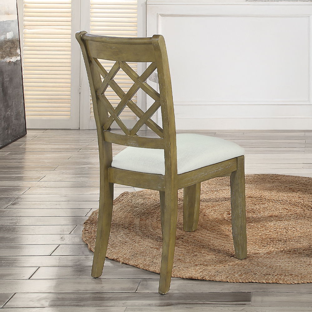 Karsen - Side Chair (Set of 2) - Beige Linen & Rustic Oak