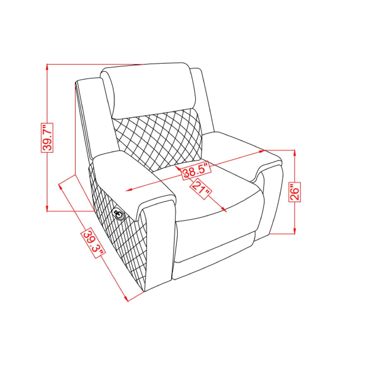 Alicia - Recliner - Gray Black