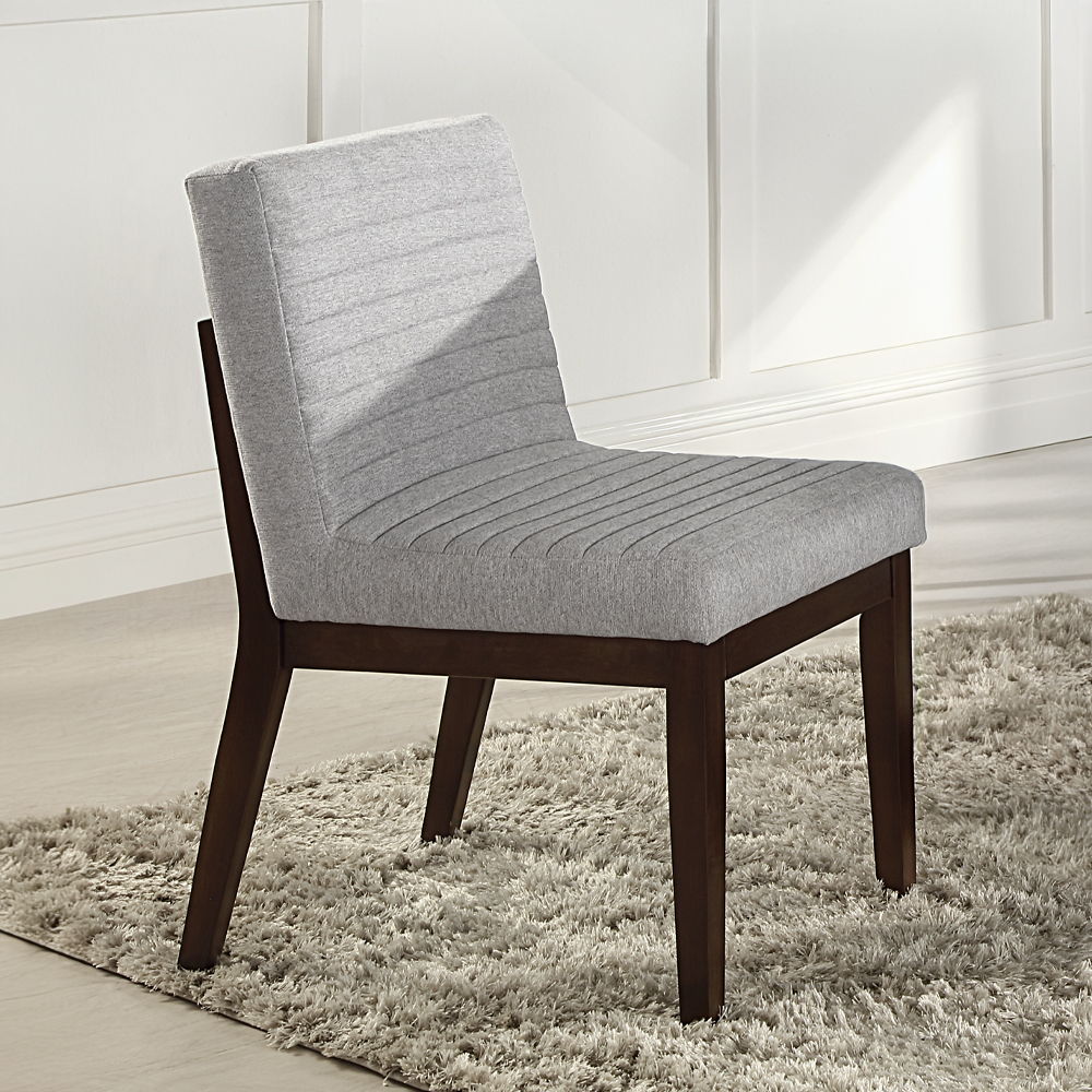 Edwyn - Side Chair (Set of 2) - Gray Fabric & Brown
