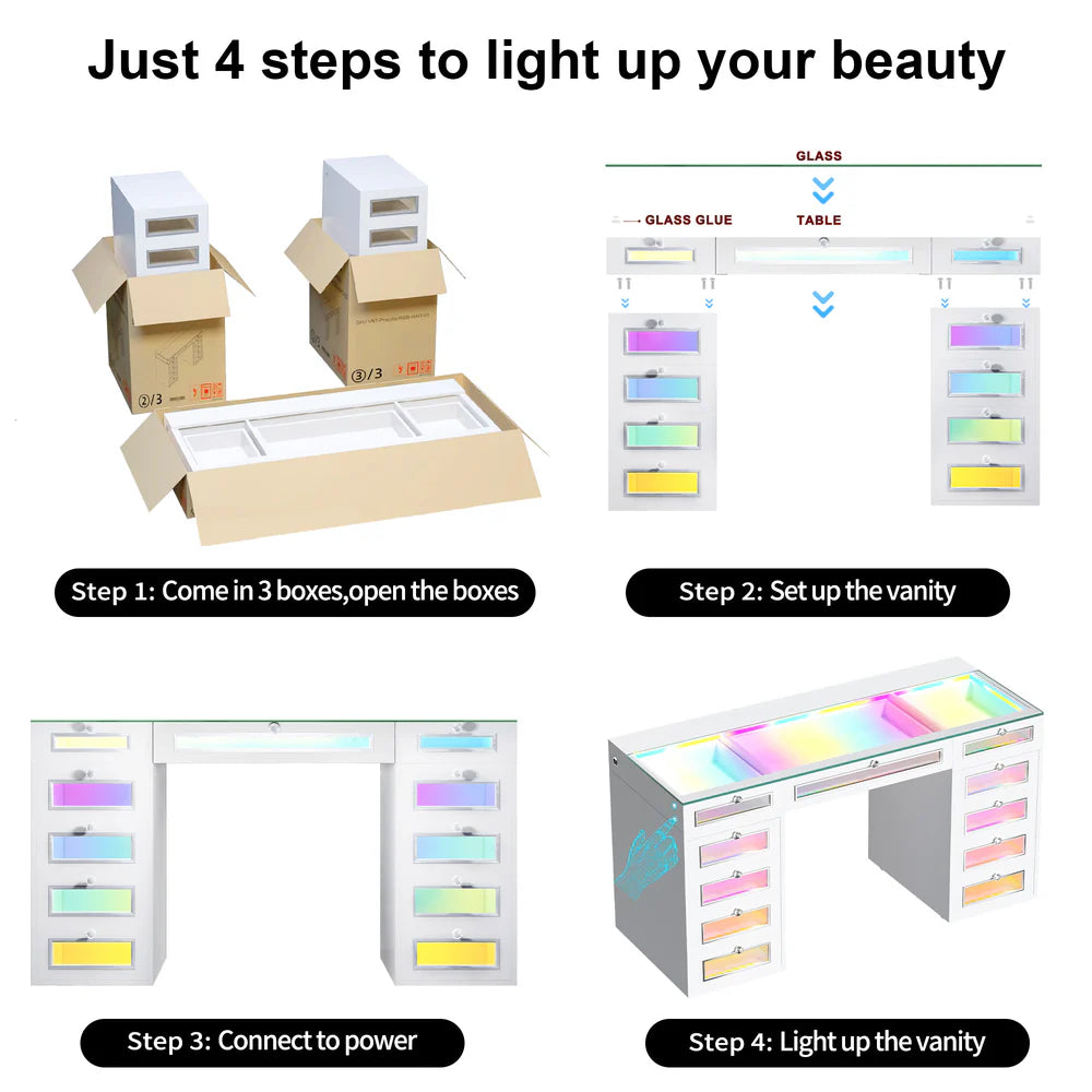 Priscilla Vanity Set - Vanity & Mirror