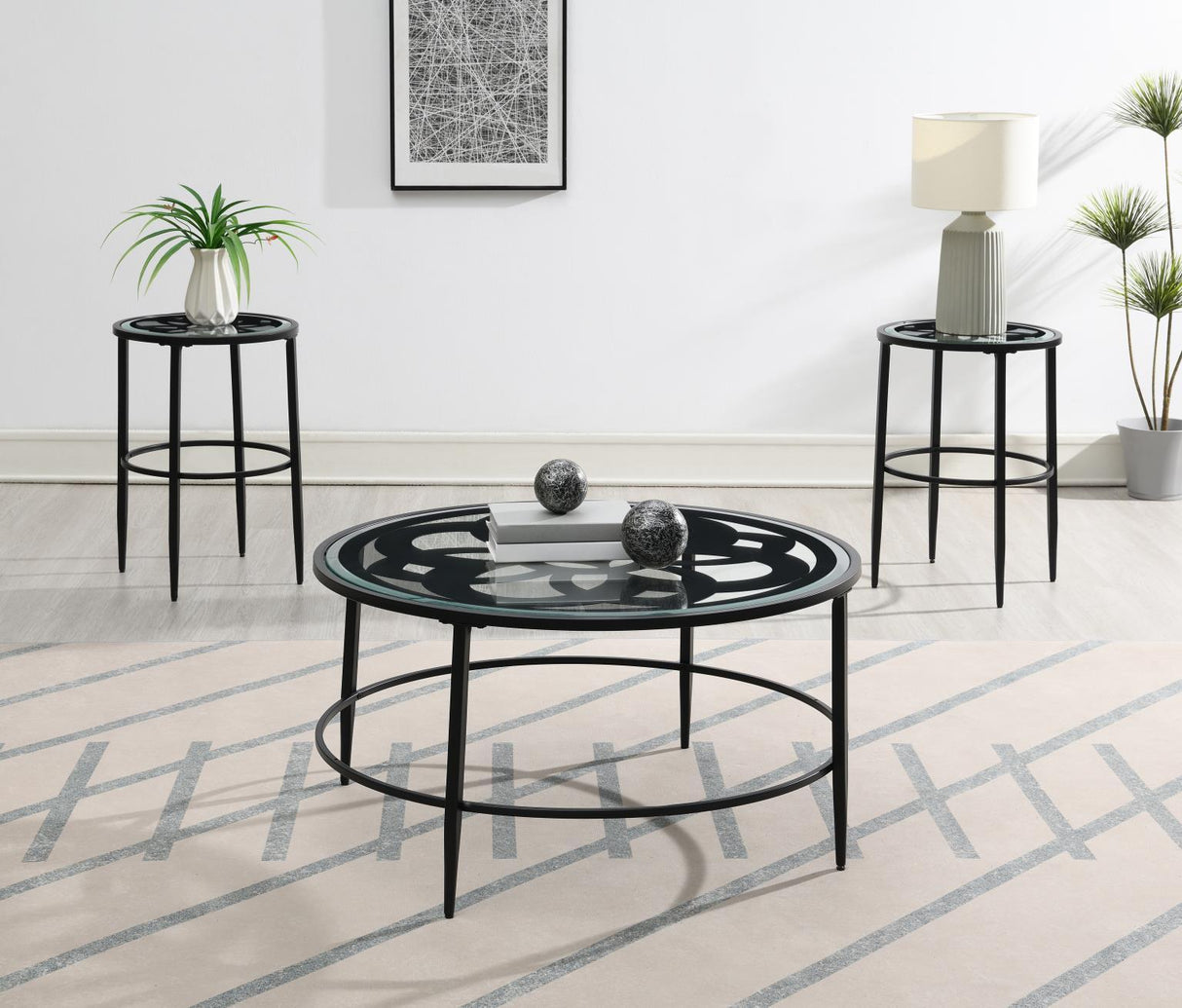 T273 - Coffee Table & 2 End Table - Black
