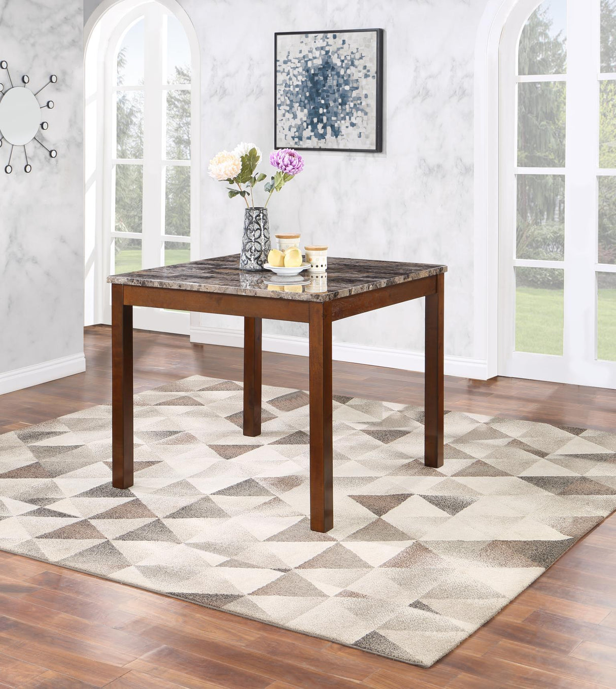 D203 - 5 Piece Dining Room Set (Counter Table With 4 Chairs) - Brown