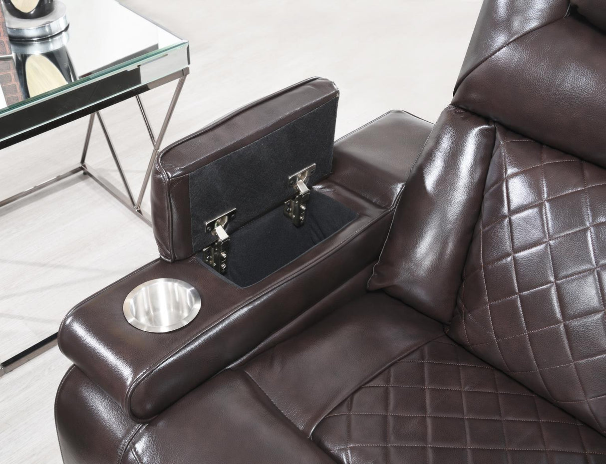 U104 - Power Reclining Chair - Dark Brown