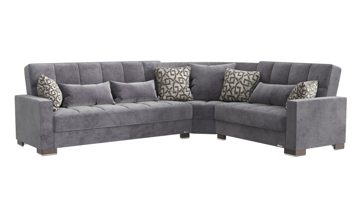Ottomanson Armada - Upholstered Convertible Sectional With Storage - Microfiber