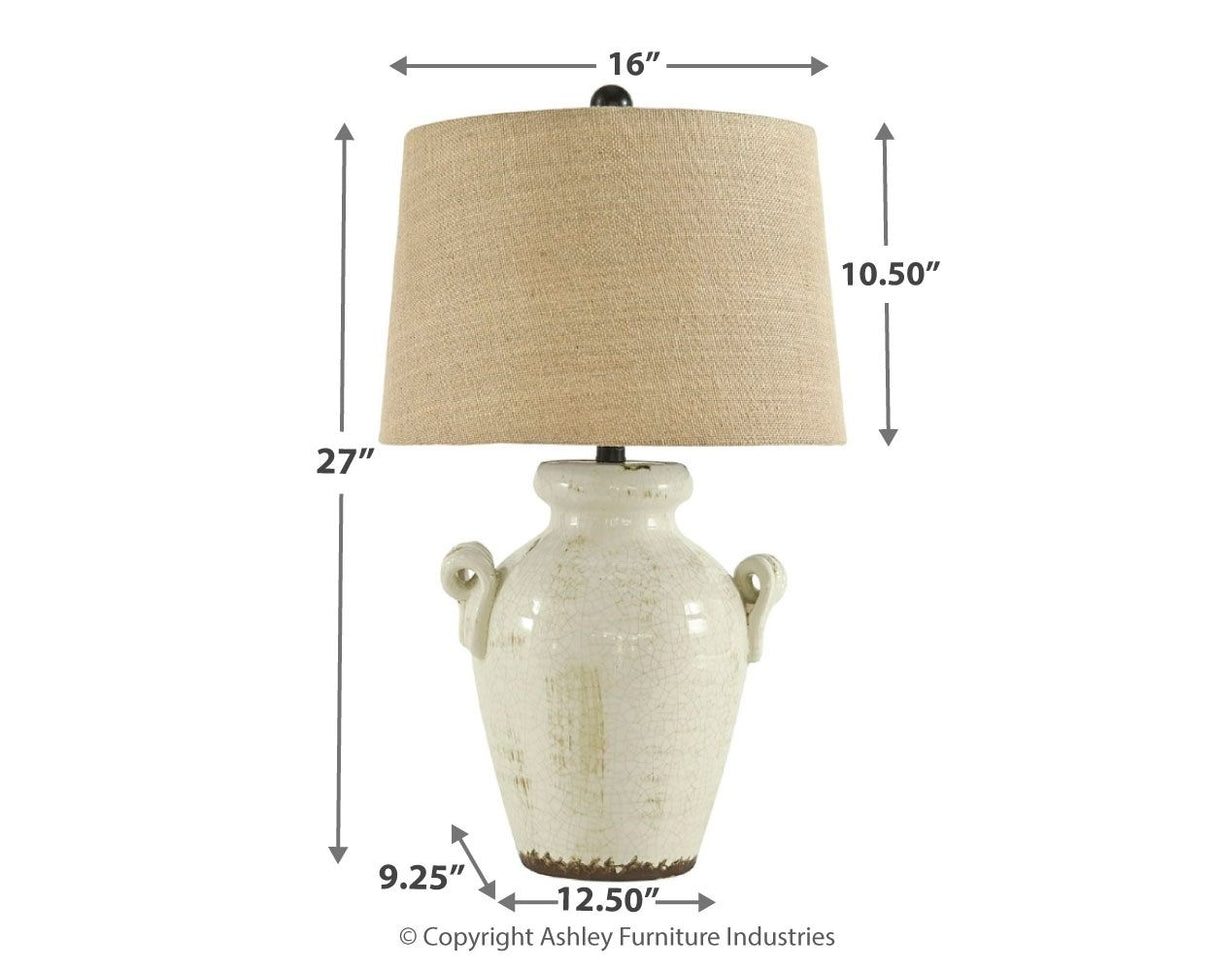 Emelda - Ceramic Table Lamp - Cream