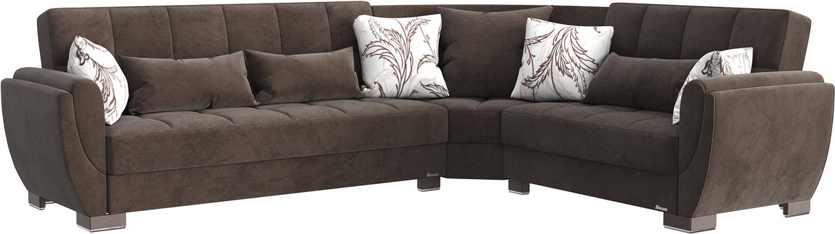 Ottomanson Armada Air - Upholstered Convertible Sectional With Storage - Microfiber