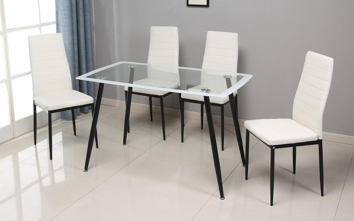 D342 - 5 Piece Dining Room Set (Dining Table & 4 Chairs) - White