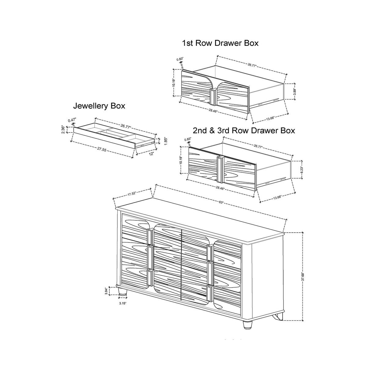Brenda - Dresser With Spacious Drawers - Gray