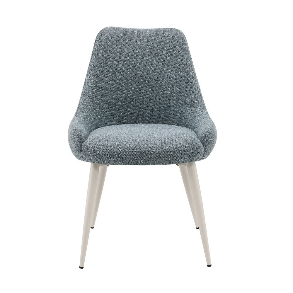 Laela - Side Chair (Set of 2) - Light Blue Boucle & White