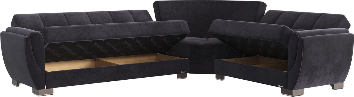 Ottomanson Armada Air - Upholstered Convertible Sectional With Storage - Microfiber