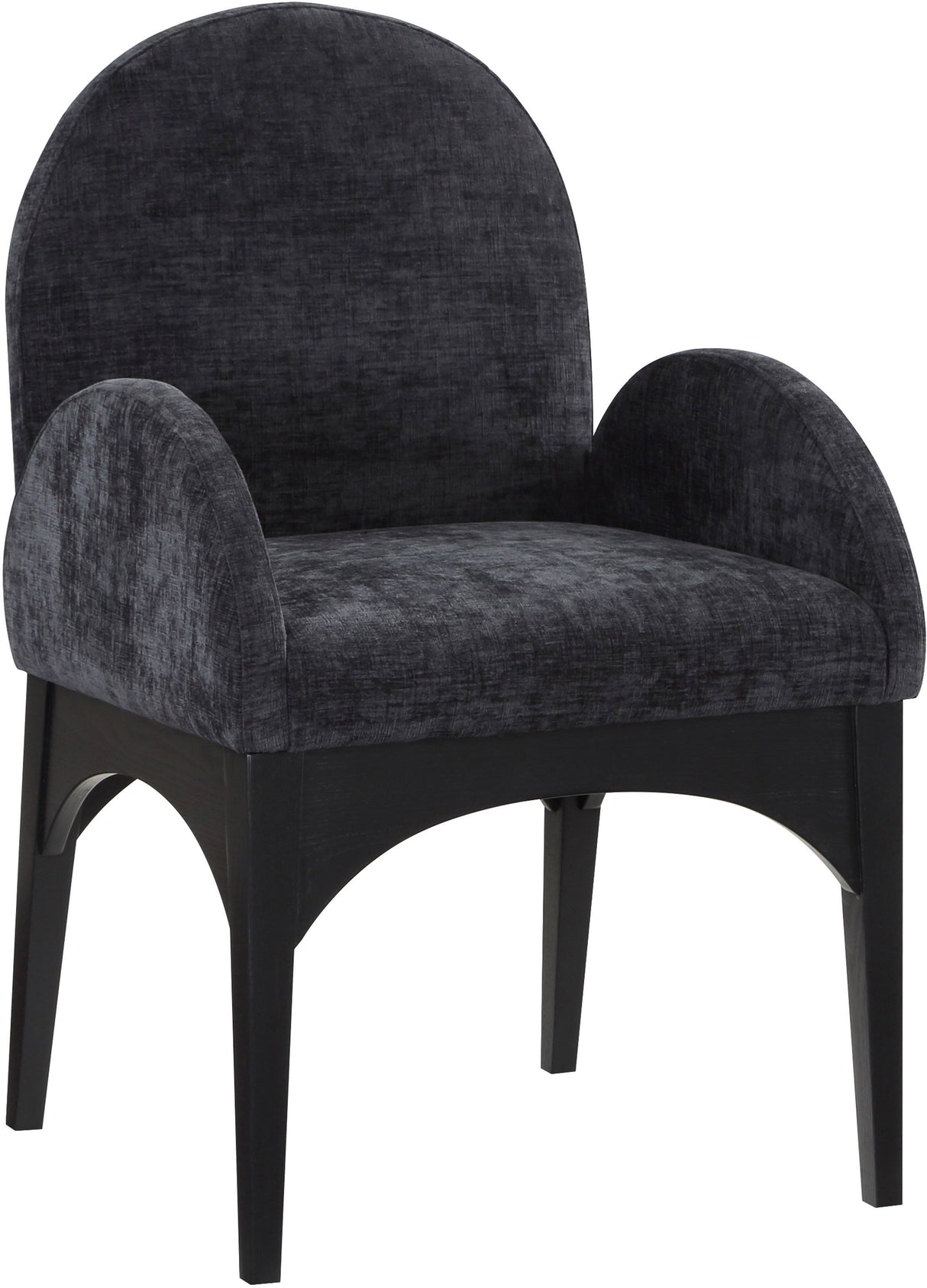 Waldorf - Chenille Dining Arm Chair With Black Legs