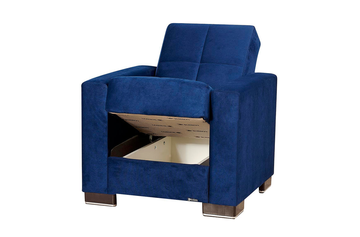 Ottomanson Armada - Upholstered Convertible Armchair With Storage - Microfiber