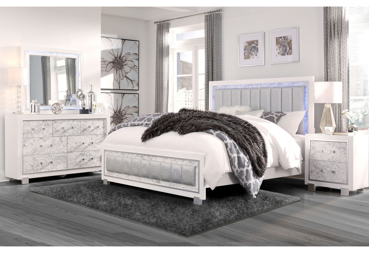 Santorini - 5 Piece Queen Bedroom Set - White