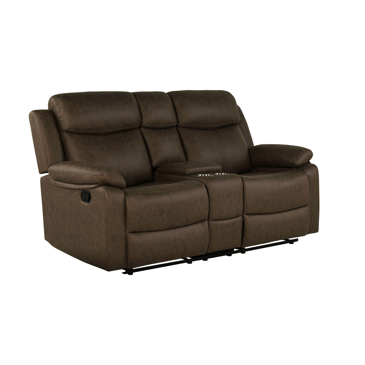 Brenda - Console Reclining Loveseat With Manual Recline Function - Brown