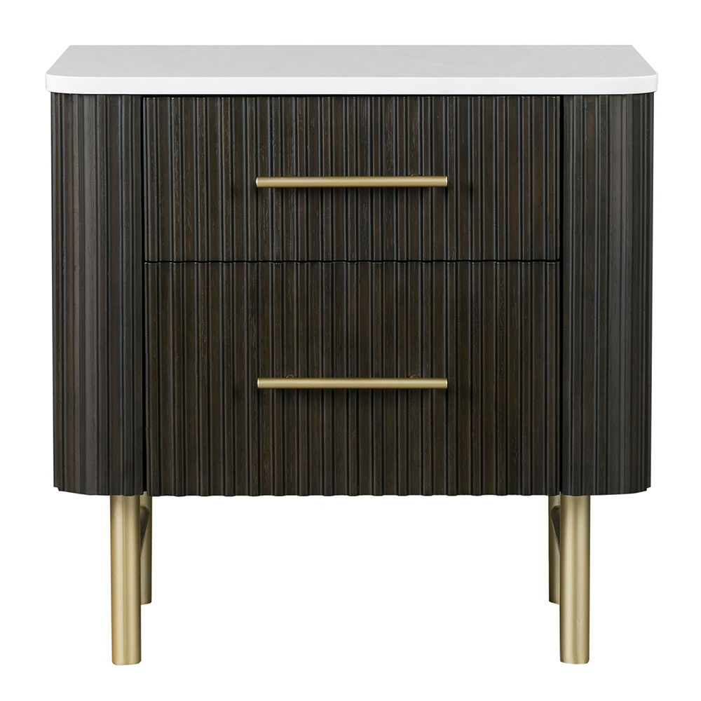 Clayten - Nightstand - Marble Top & Espresso