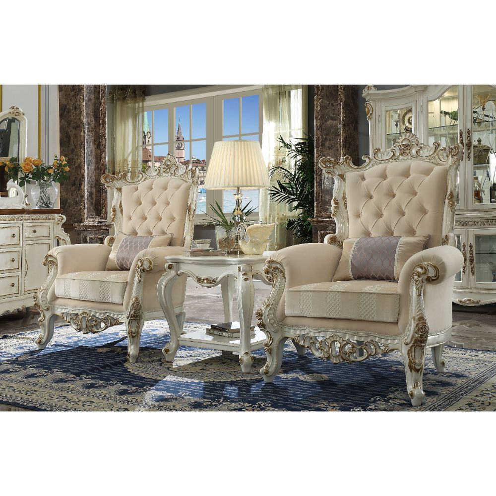 Picardy II - Accent Chair With Pillow - Fabric & Antique Pearl