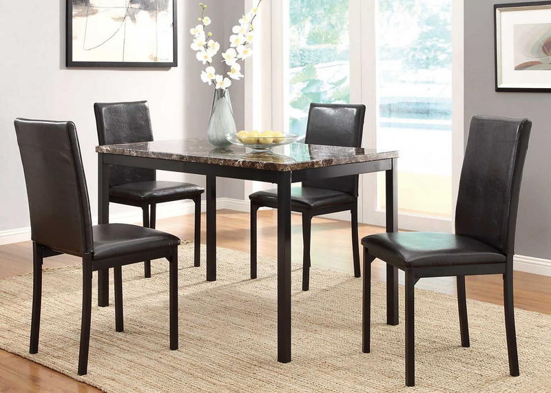 D275 - 5 Piece Dining Room Set (Dining Table & 4 Chairs) - Dark Brown