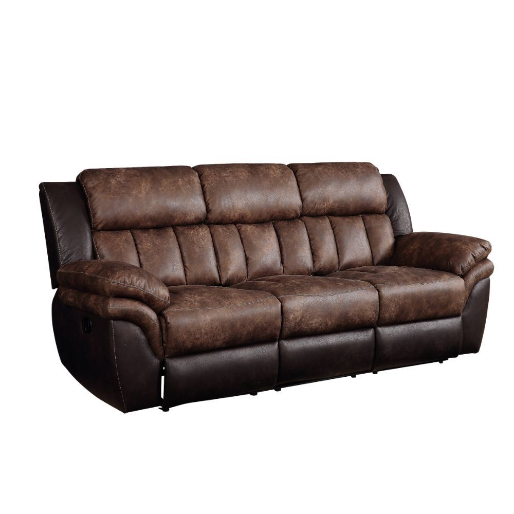 Jaylen - Motion Sofa - Toffee & Espresso Polished Microfiber