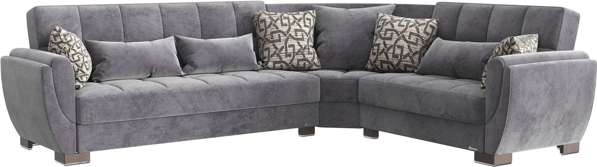 Ottomanson Armada Air - Upholstered Convertible Sectional With Storage - Microfiber