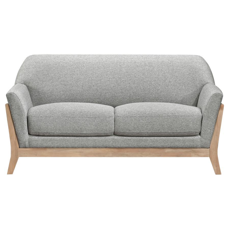 Vaughn - Fabric Upholstered Flared Arm Loveseat - Gray