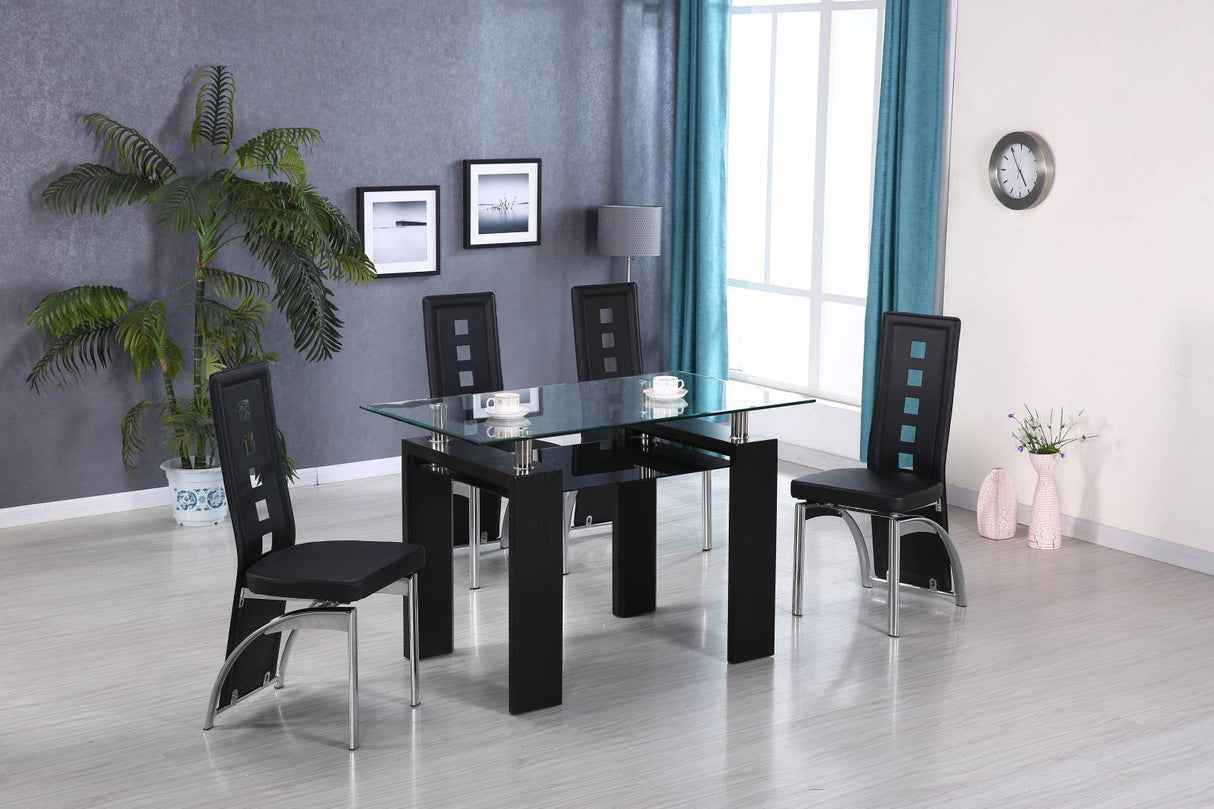 D310 - 5 Piece Dining Room Set (Dining Table & 4 Side Chairs) - Black