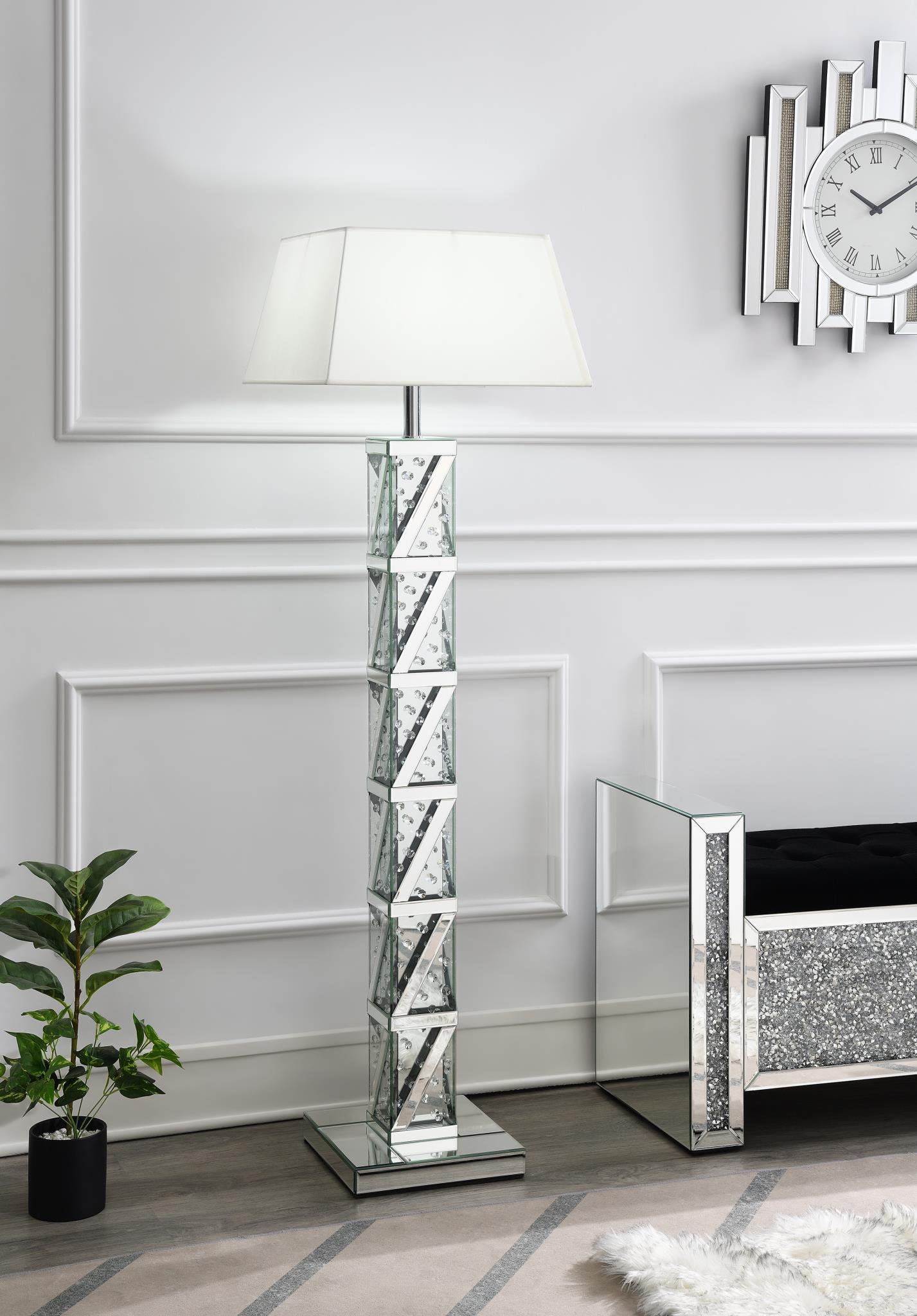 A1025 - LED Floor Lamp (Sold With Lamp Shade A1000-B) - Pearl Silver