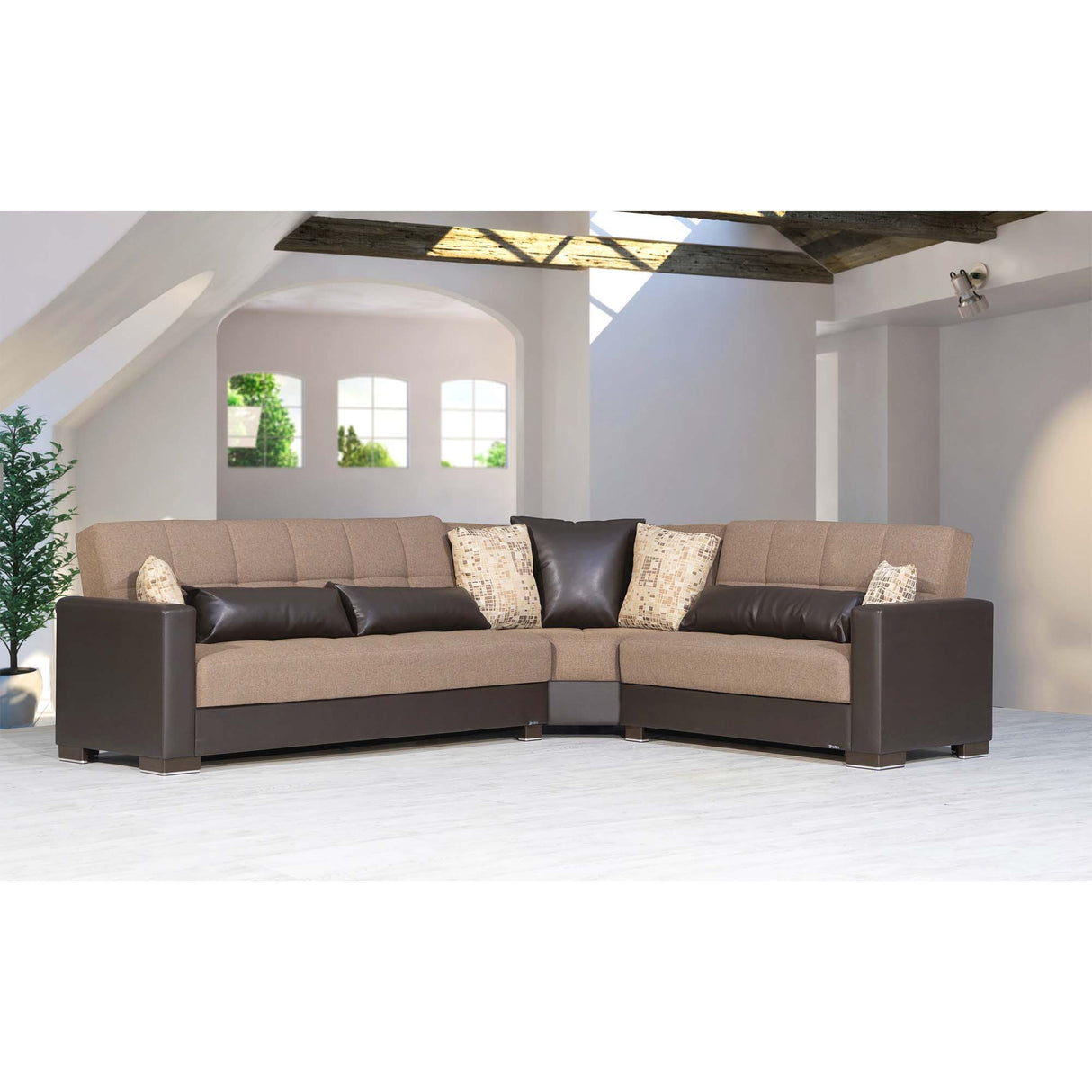 Ottomanson Armada - Upholstered Convertible Sectional With Storage - Chenille