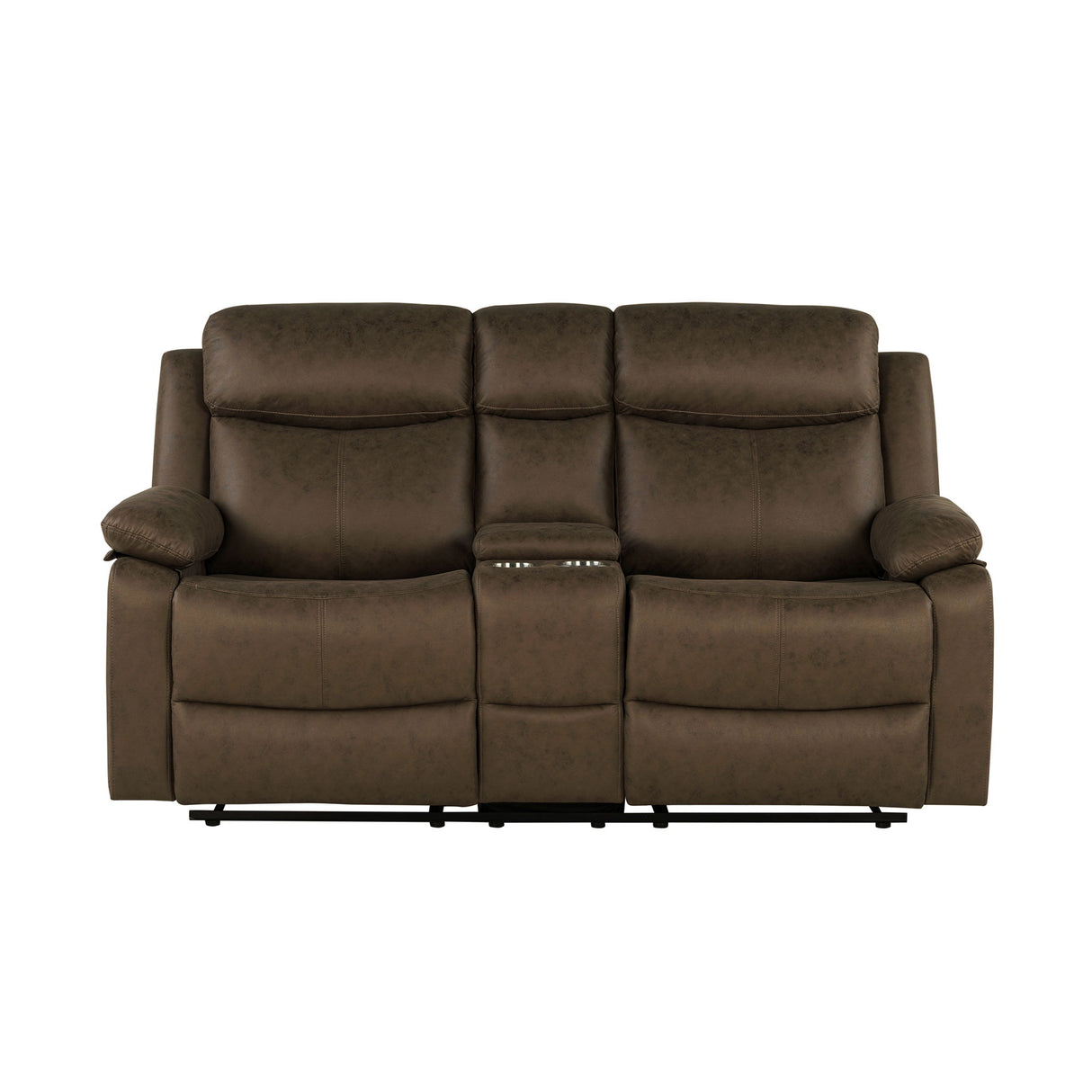 Brenda - Console Reclining Loveseat With Manual Recline Function - Brown