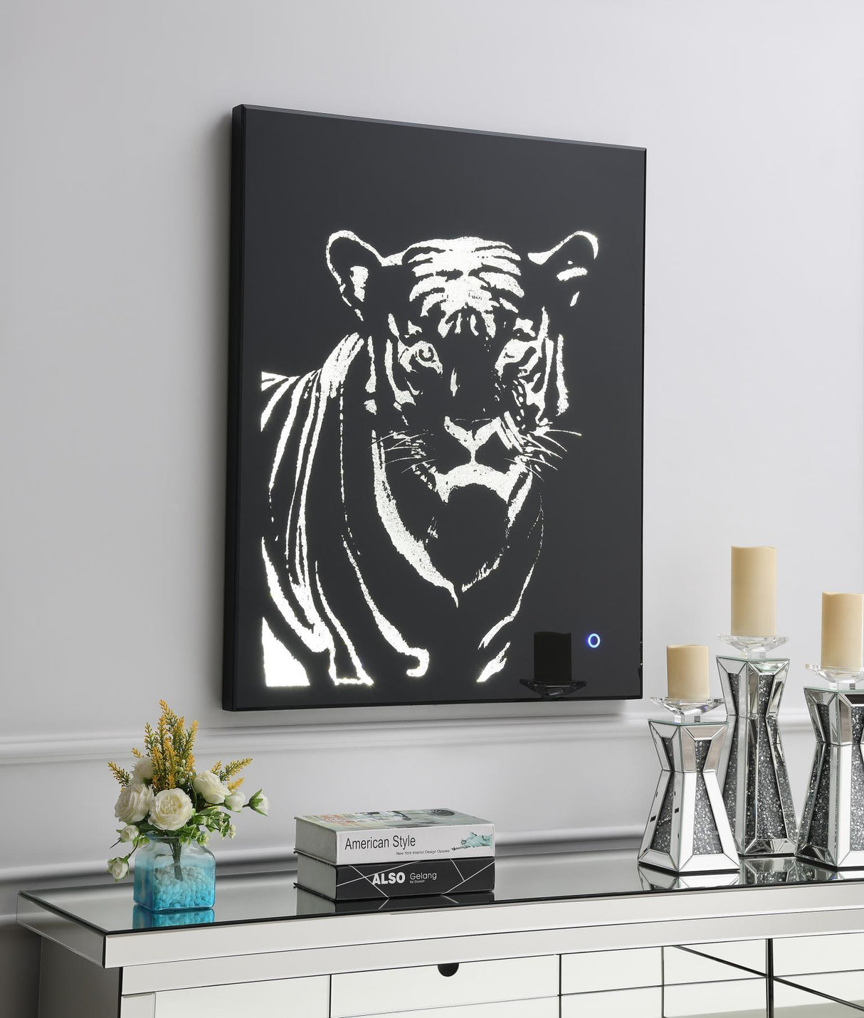 A2015 - LED Wall Art (Tiger) - Pearl Silver