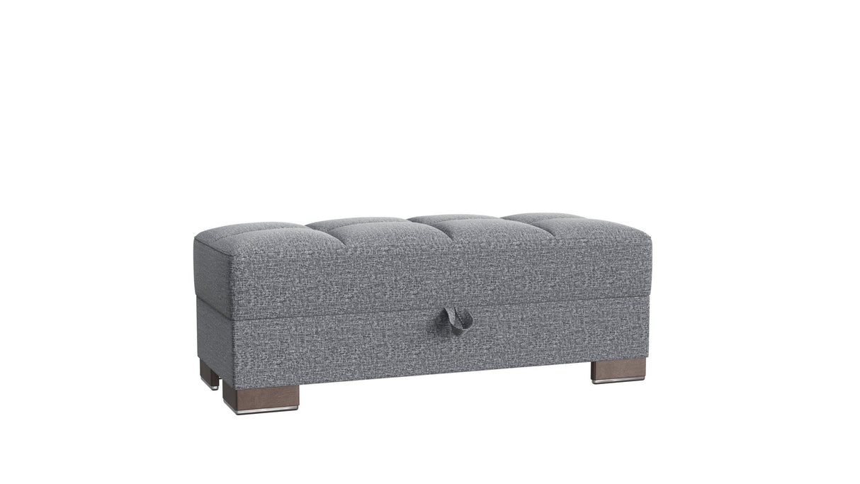 Ottomanson Armada X - Upholstered Convertible Wood Trimmed Ottoman With Storage - Polyester