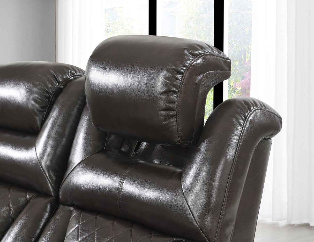 U104 - Power Reclining Loveseat - Dark Brown
