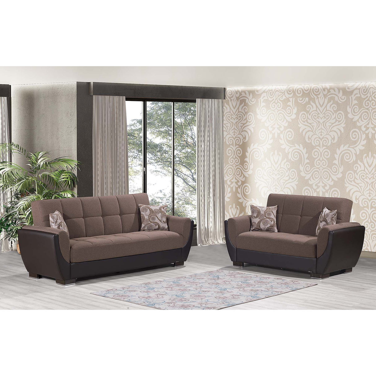 Ottomanson Armada Air - Upholstered Convertible Loveseat With Storage
