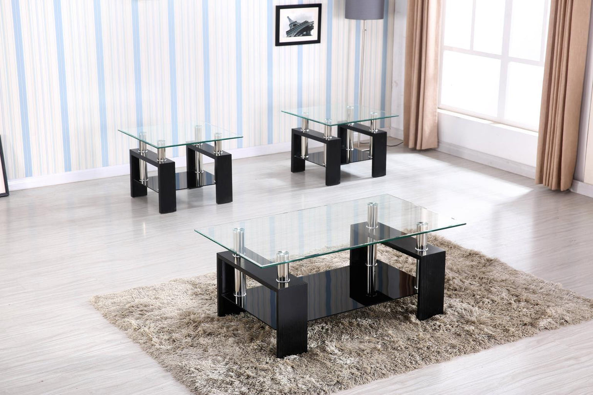 T310 - Coffee Table & 2 End Tables - Black