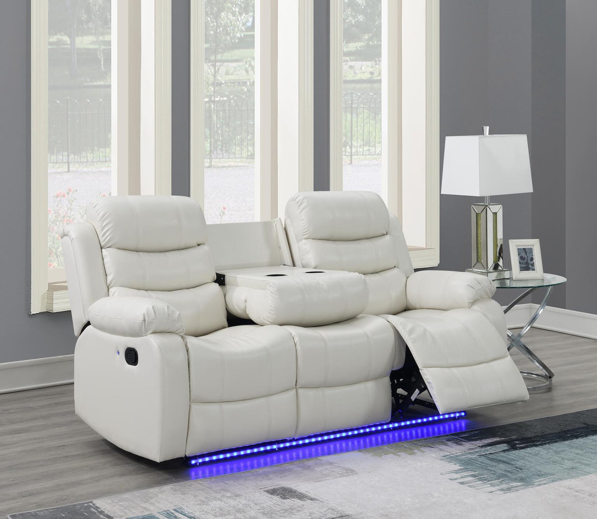 U157 - Motion LED Loveseat - White