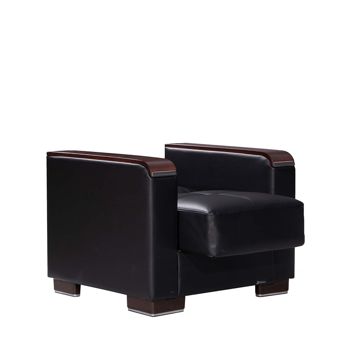 Ottomanson Armada X - Upholstered Convertible Wood Trimmed Armchair With Storage