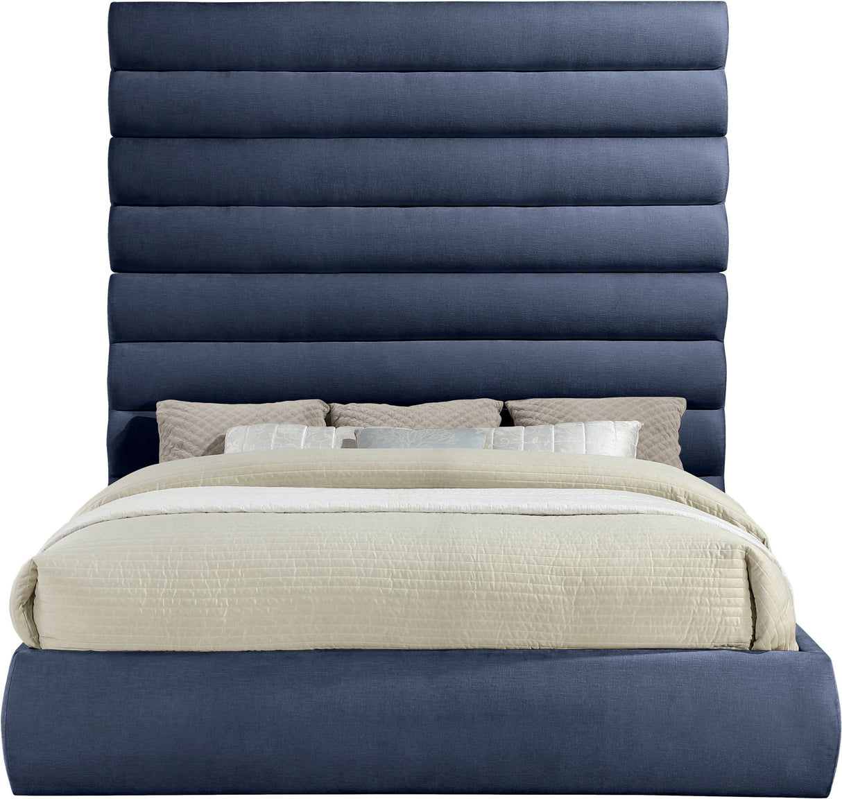 Adam - Chenille Fabric Bed With 89" Headboard