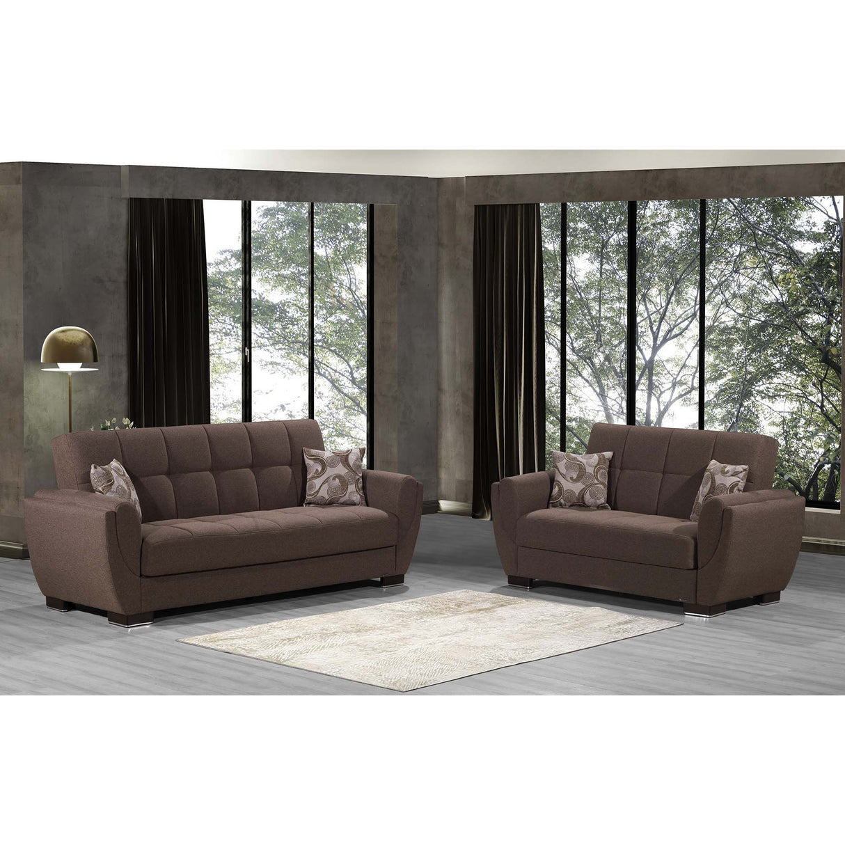 Ottomanson Armada Air - Upholstered Convertible Loveseat With Storage - Polyester