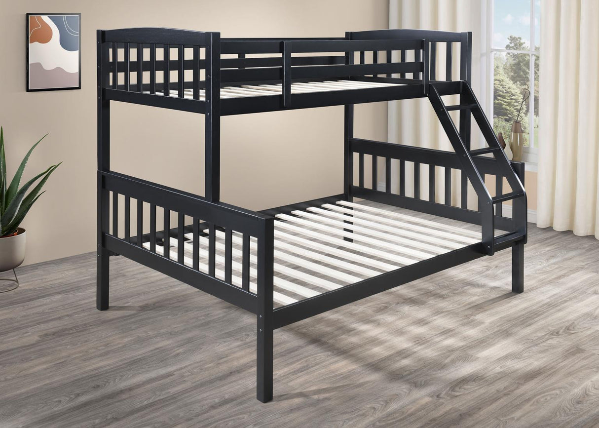 S095 - Twin / Full Bunk Bed - Black