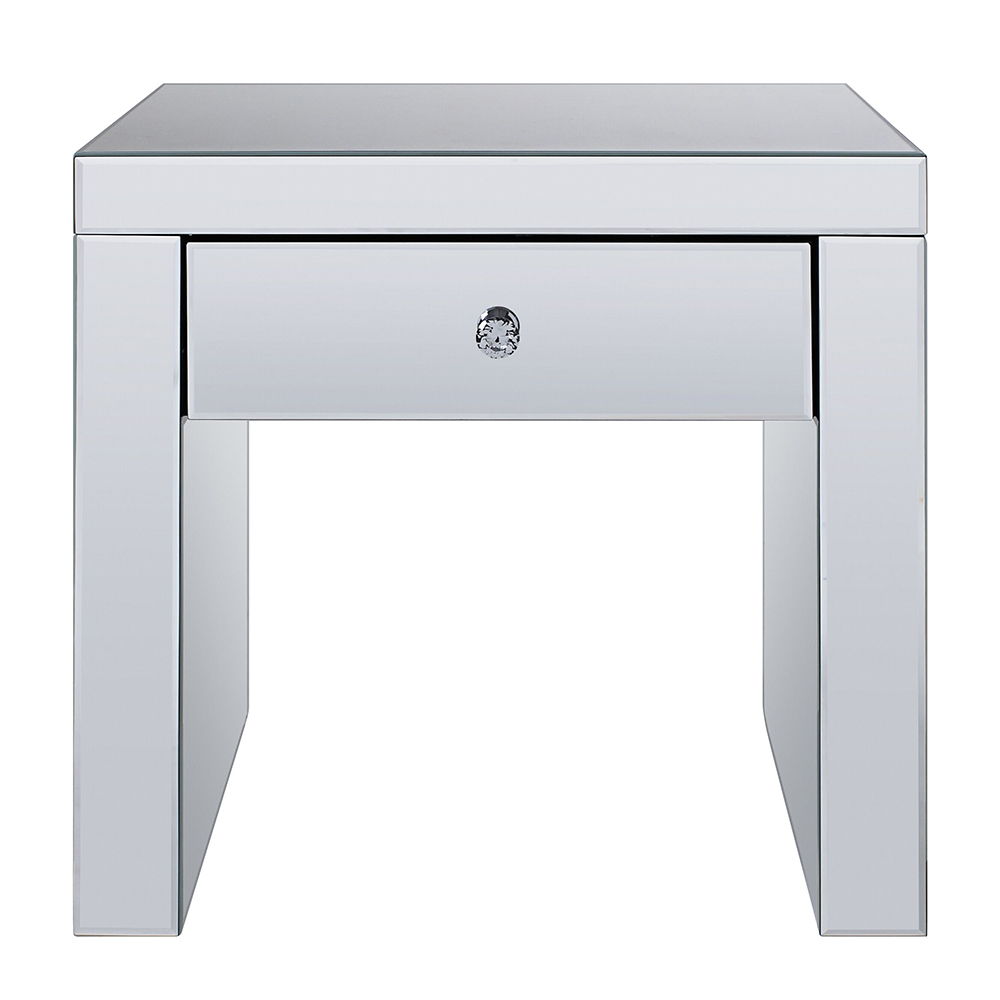 Noralie - 24" Square End Table - Mirrored & Faux Diamonds