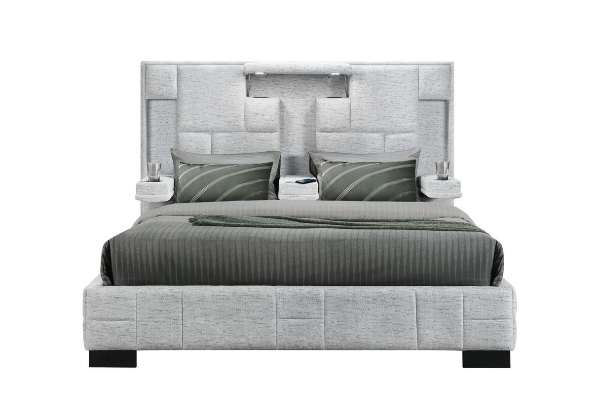 Oscar - Queen Bed Without Wood Trim - Gray